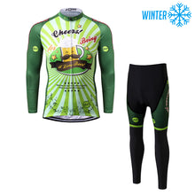 Carica l'immagine nel visualizzatore di Gallery, Thriller Rider Sports Abbigliamento per Biciclette Uomo Ciclismo Giacche e Calzamaglia Lungo Termico/Inverno Combinazione(Cheer for Being)