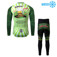 Carica l'immagine nel visualizzatore di Gallery, Thriller Rider Sports Abbigliamento per Biciclette Uomo Ciclismo Giacche e Calzamaglia Lungo Termico/Inverno Combinazione(Cheer for Being)