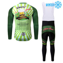 Load image into Gallery viewer, Thriller Rider Sports Bicycle Clothing Mens Cycling Jackets and Bib Tights Winter Kit(Cheer for Being)