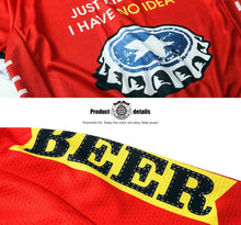 Lade das Bild in den Galerie-Viewer, Thriller Rider Sports Fahrradbekleidung Herren Fahrradtrikots Radtrikots und Lange Trägerhose Anzug(Beer Cap)