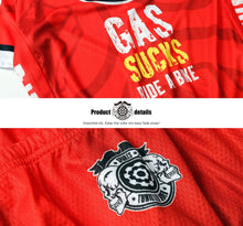 Load image into Gallery viewer, Thriller Rider Sports Bicycle Clothing Mens Cycling Jersey Short Sleeve and Bib Shorts Kit(Gas Sucks Ride a Bike)