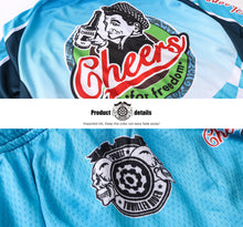 Lade das Bild in den Galerie-Viewer, Thriller Rider Sports Fahrradbekleidung Herren Fahrradtrikots Radtrikots Kurzärmlig(Cheers for Freedom)