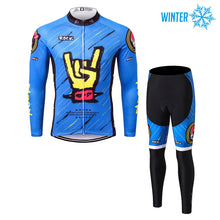 Lade das Bild in den Galerie-Viewer, Thriller Rider Sports Fahrradbekleidung Herren Fahrradjacken Radjacken und Lange Hosen Anzug Winter/Thermo(Rock)
