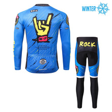 Lade das Bild in den Galerie-Viewer, Thriller Rider Sports Fahrradbekleidung Herren Fahrradjacken Radjacken und Lange Hosen Anzug Winter/Thermo(Rock)