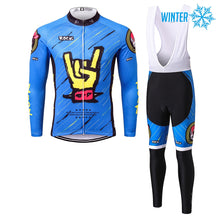 Load image into Gallery viewer, Thriller Rider Sports Bicycle Clothing Mens Cycling Jackets and Bib Tights Winter Kit(Rock)