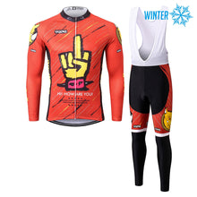Lade das Bild in den Galerie-Viewer, Thriller Rider Sports Fahrradbekleidung Herren Fahrradtrikots Radtrikots und Lange Trägerhose Anzug Winter/Thermo(Bastard)