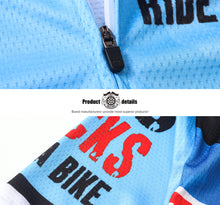Load image into Gallery viewer, Thriller Rider Sports Bicycle Clothing Mens Cycling Jersey Short Sleeve(Gas Sucks Ride a Bike)
