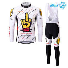 Lade das Bild in den Galerie-Viewer, Thriller Rider Sports Fahrradbekleidung Herren Fahrradtrikots Radtrikots und Lange Trägerhose Anzug Winter/Thermo(Bastard)
