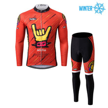 Lade das Bild in den Galerie-Viewer, Thriller Rider Sports Fahrradbekleidung Herren Fahrradjacken Radjacken und Lange Hosen Anzug Winter/Thermo(Aloha)