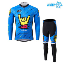 Lade das Bild in den Galerie-Viewer, Thriller Rider Sports Fahrradbekleidung Herren Fahrradjacken Radjacken und Lange Hosen Anzug Winter/Thermo(Aloha)