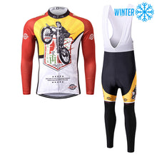 Lade das Bild in den Galerie-Viewer, Thriller Rider Sports Fahrradbekleidung Herren Fahrradtrikots Radtrikots und Lange Trägerhose Anzug Winter/Thermo(Feel in Your Wheels)