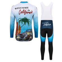 Load image into Gallery viewer, Thriller Rider Sports Bicycle Clothing Mens Cycling Jersey Long Sleeve and Bib Trousers Kit(Welcome to California)