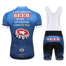 Load image into Gallery viewer, Thriller Rider Sports Bicycle Clothing Mens Cycling Jersey Short Sleeve and Bib Shorts Kit(Beer Cap)