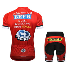 Carica l'immagine nel visualizzatore di Gallery, Thriller Rider Sports Abbigliamento per Biciclette Uomo Ciclismo Maglie e Pantaloncini Combinazione(Beer Cap)