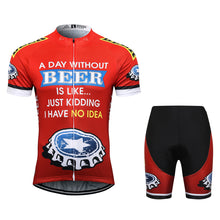 Carica l'immagine nel visualizzatore di Gallery, Thriller Rider Sports Abbigliamento per Biciclette Uomo Ciclismo Maglie e Pantaloncini Combinazione(Beer Cap)