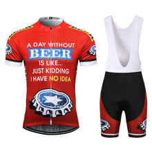Load image into Gallery viewer, Thriller Rider Sports Bicycle Clothing Mens Cycling Jersey Short Sleeve and Bib Shorts Kit(Beer Cap)