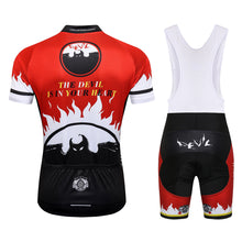 Load image into Gallery viewer, Thriller Rider Sports Bicycle Clothing Mens Cycling Jersey Short Sleeve and Bib Shorts Kit(The Devil is in Your Heart)