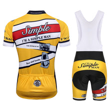 Load image into Gallery viewer, Thriller Rider Sports Bicycle Clothing Mens Cycling Jersey Short Sleeve and Bib Shorts Kit(I'm Simple Man)