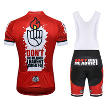 Cargar imagen en el visor de la galería, Thriller Rider Sports Ropa de Bicicleta Hombre Ciclismo Maillots y Culotte Corto con Tirantes Traje(Don't Give Me Advice)