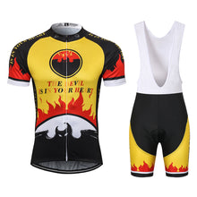 Load image into Gallery viewer, Thriller Rider Sports Bicycle Clothing Mens Cycling Jersey Short Sleeve and Bib Shorts Kit(The Devil is in Your Heart)