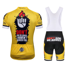Cargar imagen en el visor de la galería, Thriller Rider Sports Ropa de Bicicleta Hombre Ciclismo Maillots y Culotte Corto con Tirantes Traje(Don't Give Me Advice)