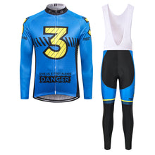 Load image into Gallery viewer, Thriller Rider Sports Bicycle Clothing Mens Cycling Jersey Long Sleeve and Bib Trousers Kit(Give Us 3 Feet Please)