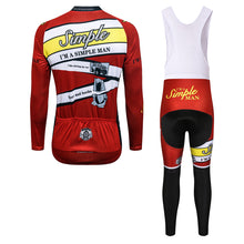 Cargar imagen en el visor de la galería, Thriller Rider Sports Ropa de Bicicleta Hombre Ciclismo Maillots y Culotte Largo con Tirantes Traje(I'm Simple Man)