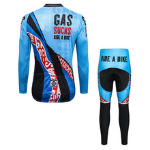 Charger l'image dans la galerie, Thriller Rider Sports Vêtements de Vélo Homme Cyclisme Maillots Longue + Pantalon longue Combinaison(Gas Sucks Ride a Bike)
