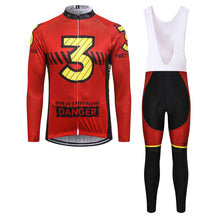 Load image into Gallery viewer, Thriller Rider Sports Bicycle Clothing Mens Cycling Jersey Long Sleeve and Bib Trousers Kit(Give Us 3 Feet Please)