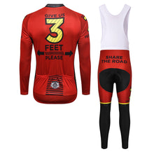 Load image into Gallery viewer, Thriller Rider Sports Bicycle Clothing Mens Cycling Jersey Long Sleeve and Bib Trousers Kit(Give Us 3 Feet Please)