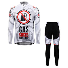 Charger l'image dans la galerie, Thriller Rider Sports Vêtements de Vélo Homme Cyclisme Maillots Longue + Pantalon longue Combinaison(Gas Sucks Ride a Bike)