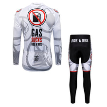 Charger l'image dans la galerie, Thriller Rider Sports Vêtements de Vélo Homme Cyclisme Maillots Longue + Pantalon longue Combinaison(Gas Sucks Ride a Bike)