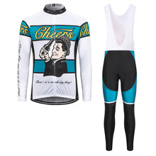 Load image into Gallery viewer, Thriller Rider Sports Bicycle Clothing Mens Cycling Jersey Long Sleeve and Bib Trousers Kit(Cheers for Being)