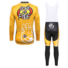 画像をギャラリービューアに読み込む, Thriller Rider Sports 自転車の服 メンズ サイクル長袖 + ビブタイツ 組み合わせ(Give Me Five)