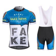Carica l'immagine nel visualizzatore di Gallery, Thriller Rider Sports Abbigliamento per Biciclette Uomo Ciclismo Maglie e Pantaloncino con Bretelle Combinazione(Fake News)
