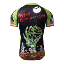 Lade das Bild in den Galerie-Viewer, Thriller Rider Sports Fahrradbekleidung Herren Fahrradtrikots Radtrikots Kurzärmlig(Hey Guys! Put on Your Helmet!)