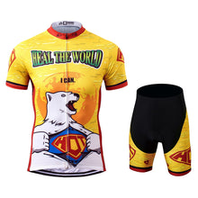 Lade das Bild in den Galerie-Viewer, Thriller Rider Sports Fahrradbekleidung Herren Fahrradtrikots Radtrikots und Radhosen Anzug(Heal The World)
