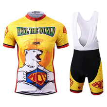 Cargar imagen en el visor de la galería, Thriller Rider Sports Ropa de Bicicleta Hombre Ciclismo Maillots y Culotte Corto con Tirantes Traje(Heal The World)