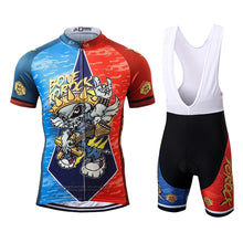 Cargar imagen en el visor de la galería, Thriller Rider Sports Ropa de Bicicleta Hombre Ciclismo Maillots y Culotte Corto con Tirantes Traje(Bone to Rock)