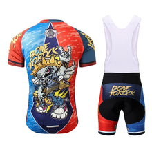 Cargar imagen en el visor de la galería, Thriller Rider Sports Ropa de Bicicleta Hombre Ciclismo Maillots y Culotte Corto con Tirantes Traje(Bone to Rock)