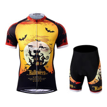 Carica l'immagine nel visualizzatore di Gallery, Thriller Rider Sports Abbigliamento per Biciclette Uomo Ciclismo Maglie e Pantaloncini Combinazione(Ghost Castle)