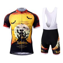 Cargar imagen en el visor de la galería, Thriller Rider Sports Ropa de Bicicleta Hombre Ciclismo Maillots y Culotte Corto con Tirantes Traje(Ghost Castle)
