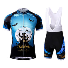 Cargar imagen en el visor de la galería, Thriller Rider Sports Ropa de Bicicleta Hombre Ciclismo Maillots y Culotte Corto con Tirantes Traje(Ghost Castle)
