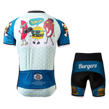 Load image into Gallery viewer, Thriller Rider Sports Bicycle Clothing Mens Cycling Jersey Short Sleeve and Shorts Kit(The Burgers)