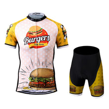 Load image into Gallery viewer, Thriller Rider Sports Bicycle Clothing Mens Cycling Jersey Short Sleeve and Shorts Kit(The Burgers)