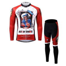 Cargar imagen en el visor de la galería, Thriller Rider Sports Ropa de Bicicleta Hombre Ciclismo Maillots y Culotte Largo Traje(Ace of Spades)