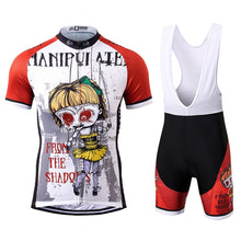 Lade das Bild in den Galerie-Viewer, Thriller Rider Sports Fahrradbekleidung Herren Fahrradtrikots Radtrikots und Trägerhose Anzug(Manipulated)
