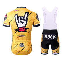 Carica l'immagine nel visualizzatore di Gallery, Thriller Rider Sports Abbigliamento per Biciclette Uomo Ciclismo Maglie e Pantaloncino con Bretelle Combinazione(Rock)