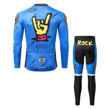 Lade das Bild in den Galerie-Viewer, Thriller Rider Sports Fahrradbekleidung Herren Fahrradtrikots Radtrikots Langärmlig und Lange Hosen Anzug(Rock)