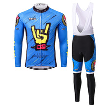 Load image into Gallery viewer, Thriller Rider Sports Bicycle Clothing Mens Cycling Jersey Long Sleeve and Bib Trousers Kit(Rock)
